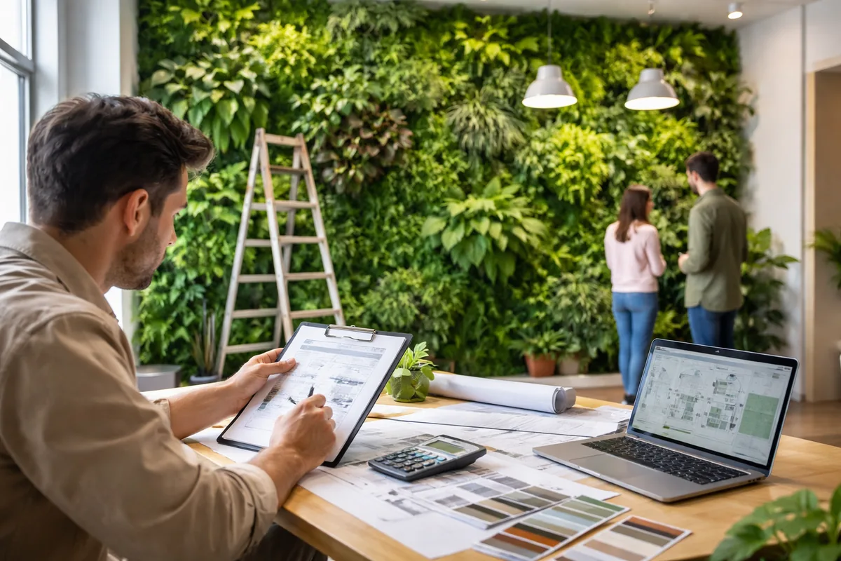 Comment évaluer le coût d'installation d'un mur végétal intérieur